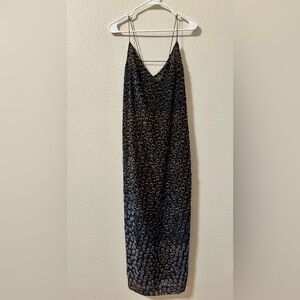 & Other Stories Velvet Spot Print Maxi Slip Dress